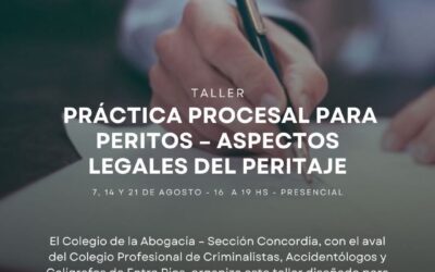 🧾 Primera jornada del Taller de Práctica Procesal para Peritos