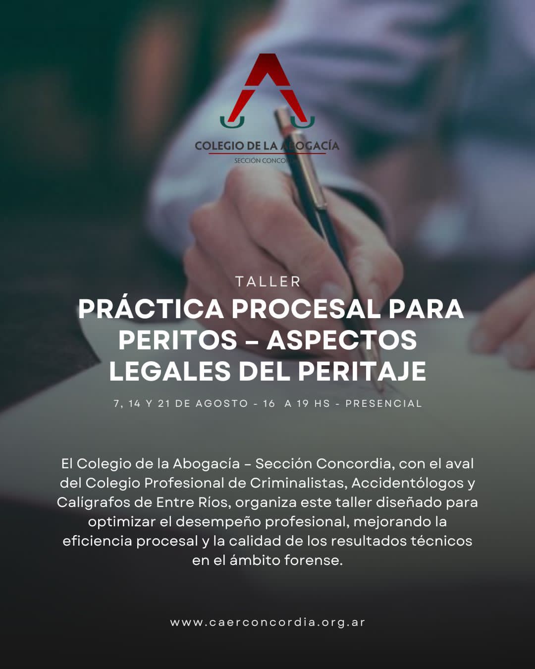 🧾 Primera jornada del Taller de Práctica Procesal para Peritos